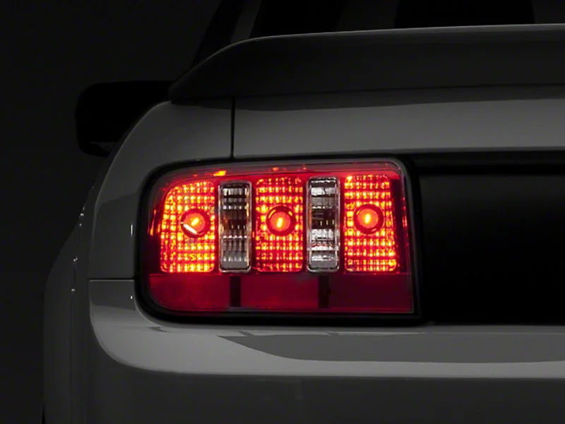 Raxiom Tail Lights- Chrome Housing - Red/Clear Lens fits 2005-2009 Ford Mustang Coyote - Main Product View