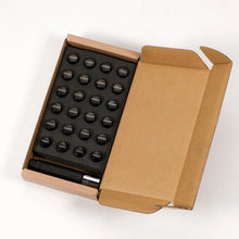 Load image into Gallery viewer, Rays M12x1.25 5 holes 16pcs nut, 4pcs Lock nut, 1 adapter &amp; 1 lock nut key - Black - Main Product View
