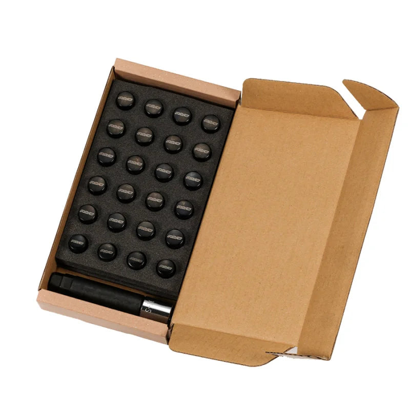 Rays M12x1.50 6 Hole 24pc Lock & Nut Set - Black - Main Product View