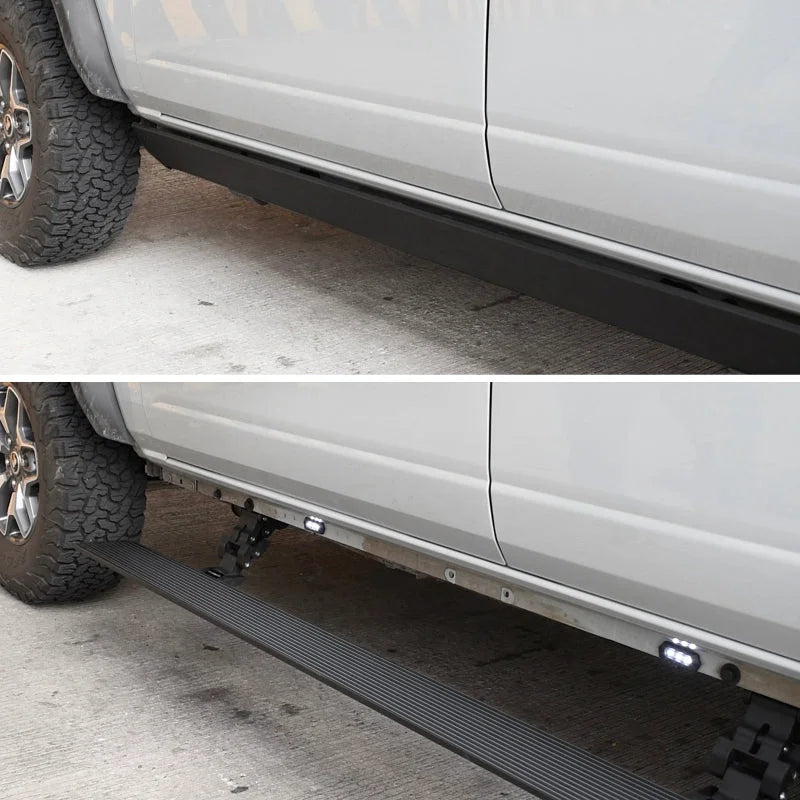 RealTruck 15-24 Chevrolet Colorado Crew Cab 4dr VoltStep Electric Running Board Kit - Tex. Blk - Back View