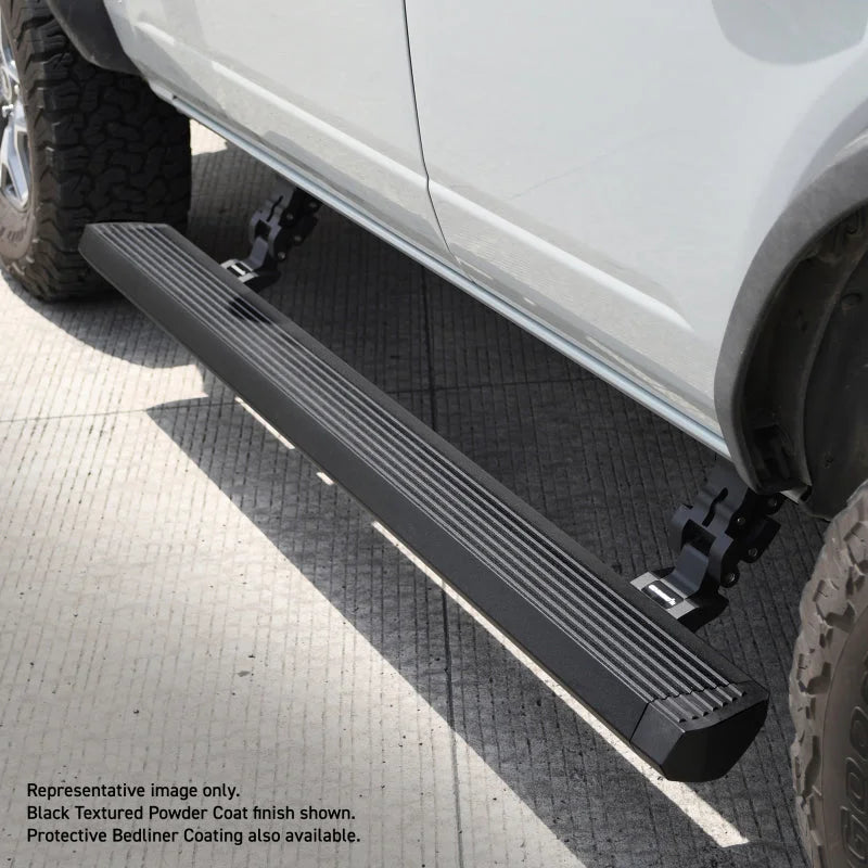 RealTruck 18-24 Jeep Wrangler 2dr VoltStep Electric Running Board Kit (No Drill) - Bedliner Coating - Back View