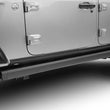 Load image into Gallery viewer, RealTruck 18-24 Jeep Wrangler 4dr VoltStep Electric Running Board Kit (Drilling Req.) - Tex. Blk - Installation View