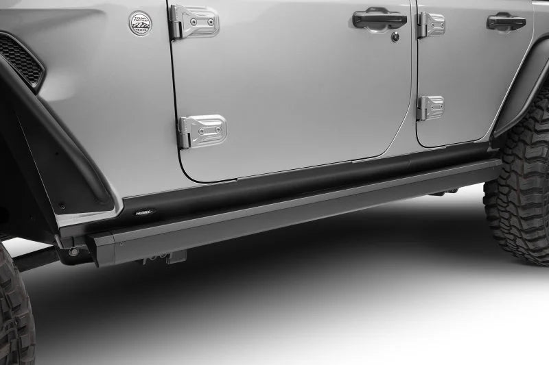RealTruck 18-24 Jeep Wrangler 4dr VoltStep Electric Running Board Kit (Drilling Req.) - Tex. Blk - Installation View