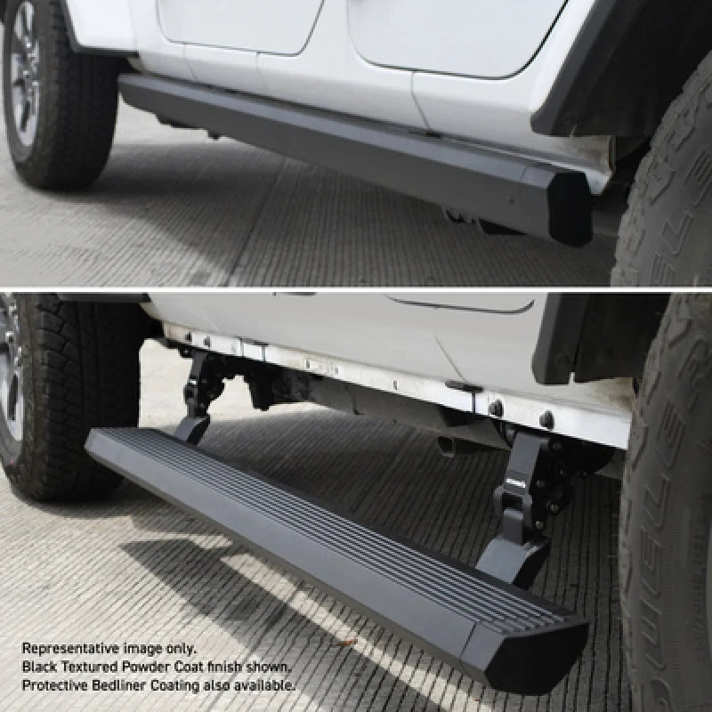 RealTruck 20-24 Jeep Gladiator CC 4dr VoltStep Electric Running Board Kit (Cut/Drill Req.) - Tex Blk - Additional View 5