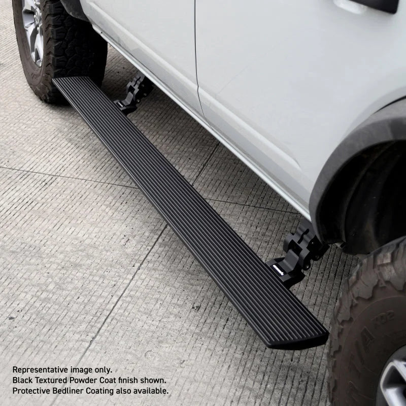 RealTruck 21-24 Ford Bronco 4dr VoltStep Electric Running Board Kit (No Drill) - Bedliner Coating - Installation View