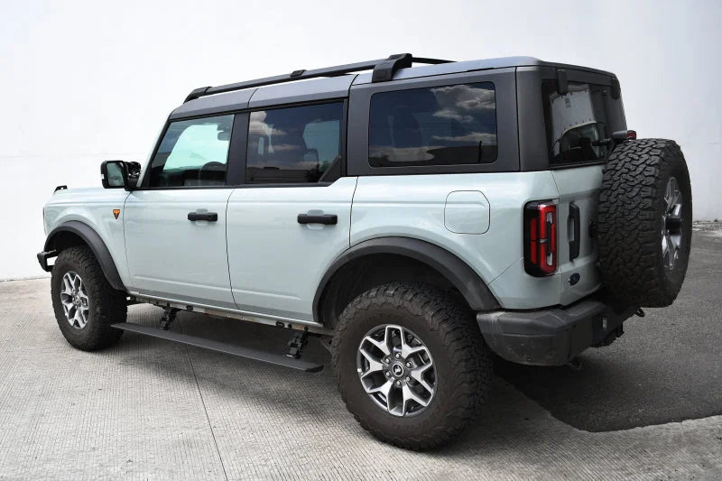 RealTruck 21-24 Ford Bronco 4dr VoltStep Electric Running Board Kit (No Drill) - Tex. Blk - Back View