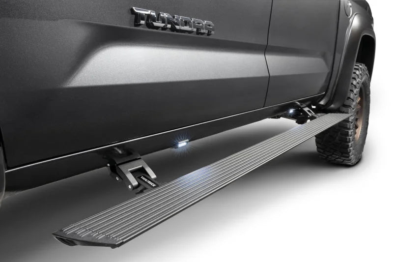 RealTruck 22-24 Toyota Tundra Crew Cab VoltStep Electric Running Board Kit - Tex. Blk - Installation View