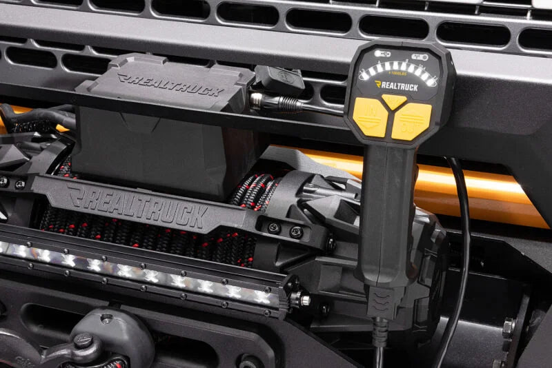 RealTruck Universal Traction Recovery 13K Winch - Black - Back View