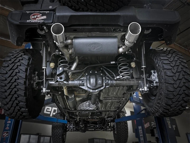 Rebel Series 2.5in 304 SS Cat-Back Exhaust w/ Polished Tips 2018+ Jeep Wrangler (JL) V6 3.6L - Side View