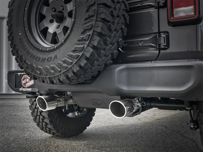 Rebel Series 2.5in 304 SS Cat-Back Exhaust w/ Polished Tips 2018+ Jeep Wrangler (JL) V6 3.6L - Installation View