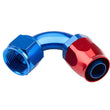 Load image into Gallery viewer, Redhorse Performance 12AN 120Deg FM Hose End Aluminum Red Blue 6120-12-1