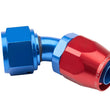 Load image into Gallery viewer, Redhorse Performance 12AN 45Deg FM Hose End Aluminum Red Blue 6045-12-1