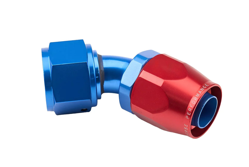 Redhorse Performance 12AN 45Deg FM Hose End Aluminum Red Blue 6045-12-1