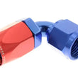 Load image into Gallery viewer, 12AN 90Deg Female Alum Hose End Red Blue