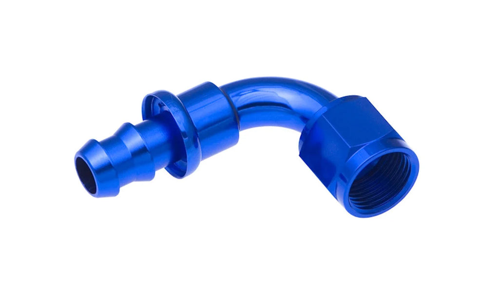 Redhorse Performance 12AN Push Lock Hose End s- Blue 90
