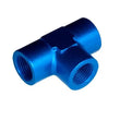 Load image into Gallery viewer, Redhorse Performance 1/8in FM Tee NPT Adapter Blue 917-02-1