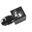 Load image into Gallery viewer, Redhorse Performance 4AN Male to 1/8in NPT FM Gauge Adapter 90Deg BLK 9196-04-02-2