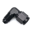 Load image into Gallery viewer, Redhorse Performance 4AN male to 4AN Female Fitting  90-Deg  Black 8290-04-04-2