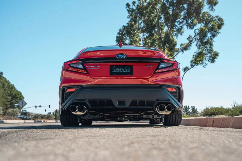 Remark 2022+ Subaru WRX VB Axle Back Exhaust w/Burnt Stainless Steel Dual Wall Tip - Detail View