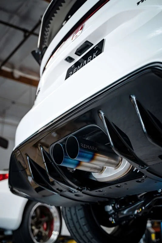 Remark 2023+ Honda Civic Type-R (FL5) Sports Touring Catback Titanium Exhaust/SUS304 Front Pipe - Back View