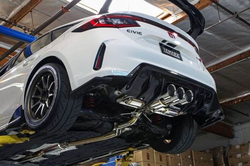Remark 2023+ Honda Civic Type-R (FL5) Triple Tip Catback Exhaust w/ Triple Tip & Front Pipe - Side View