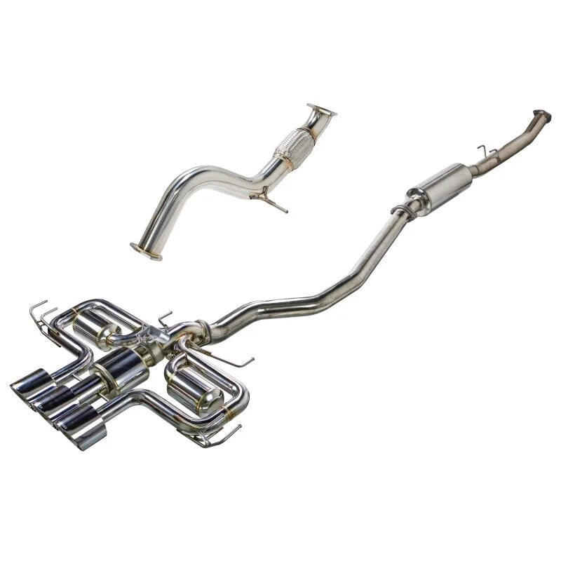 Remark 2023+ Honda Civic Type-R (FL5) Triple Tip Catback Exhaust w/ Triple Tip & Front Pipe - Detail View