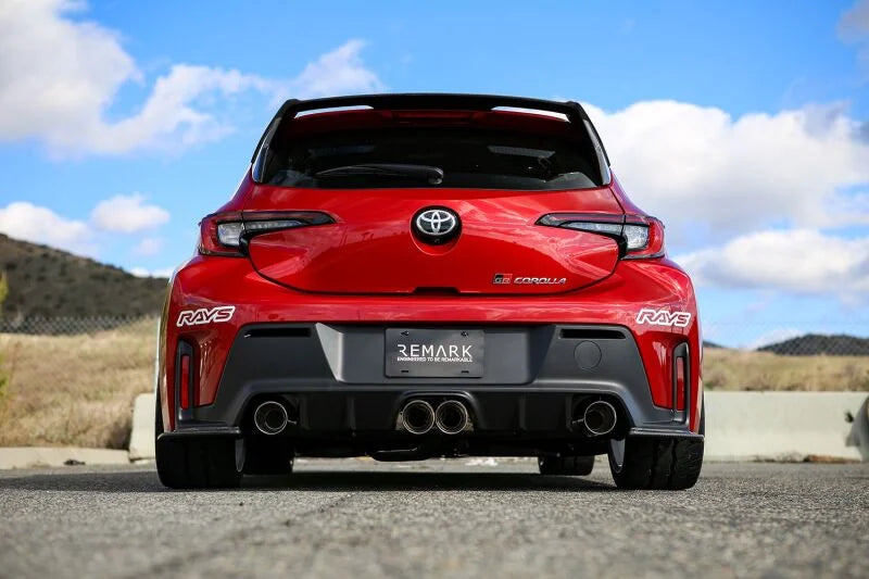 Remark 2023+ Toyota GR Corolla Elite Spec Quad Tip Catback Exhaust - Side View