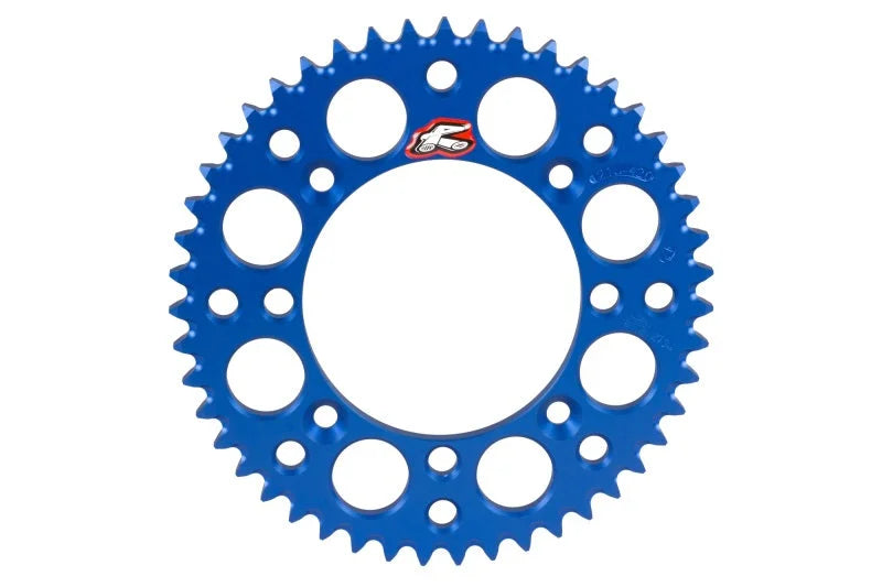Renthal 02-17 Yamaha YZ85 Rear Grooved Sprocket -Blue 428-52P Teeth - Side View