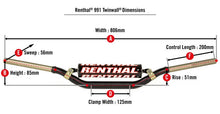 Load image into Gallery viewer, Renthal 09-12 KTM SX/SX-F/ 06-13 Suzuki RM/RMZ/ 18-21 Yamaha YZ-F 7/8 Twinwall Handlebar - Black - Back View