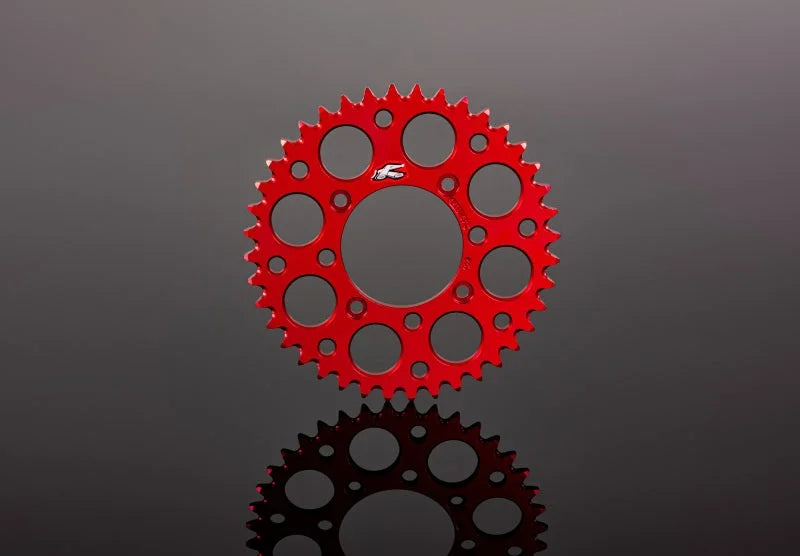 Renthal 2019 GasGAs TXE Rear Grooved Sprocket - Red 520-39P Teeth - Main Product View