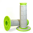 Load image into Gallery viewer, Renthal MX Dual Compound Grips Tapered 1/2 Waffle - Grey/ Green - Detail View