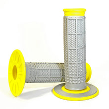 Load image into Gallery viewer, Renthal MX Dual Compound Grips Tapered 1/2 Waffle - Grey/ Yellow - Detail View