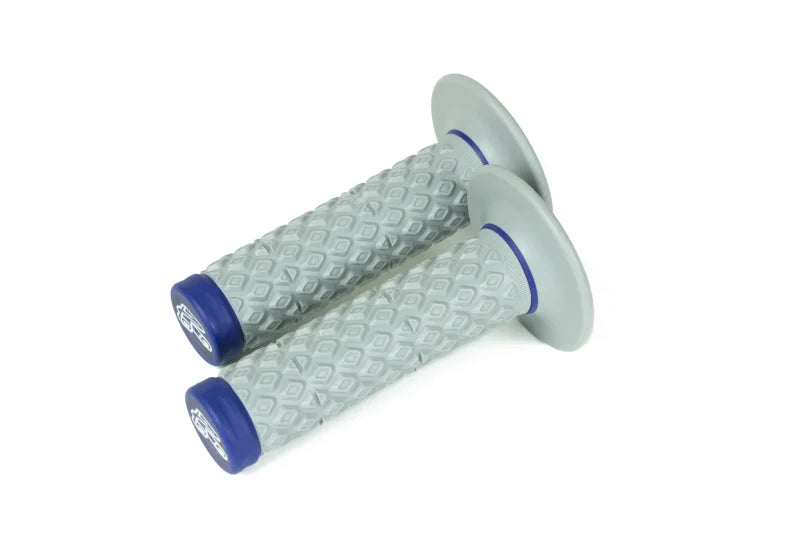 Renthal Soft/Firm MX Dual Compound Grips Tapered 1/2 Waffle - Gray/Blue - Main Product View