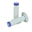 Load image into Gallery viewer, Renthal Soft/Firm MX Dual Compound Grips Tapered 1/2 Waffle - Gray/Blue - Side View