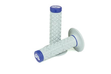 Load image into Gallery viewer, Renthal Soft/Firm MX Dual Compound Grips Tapered 1/2 Waffle - Gray/Blue - Side View