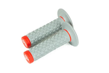Load image into Gallery viewer, Renthal Soft/Firm MX Dual Compound Grips Tapered 1/2 Waffle - Gray/Red - Main Product View
