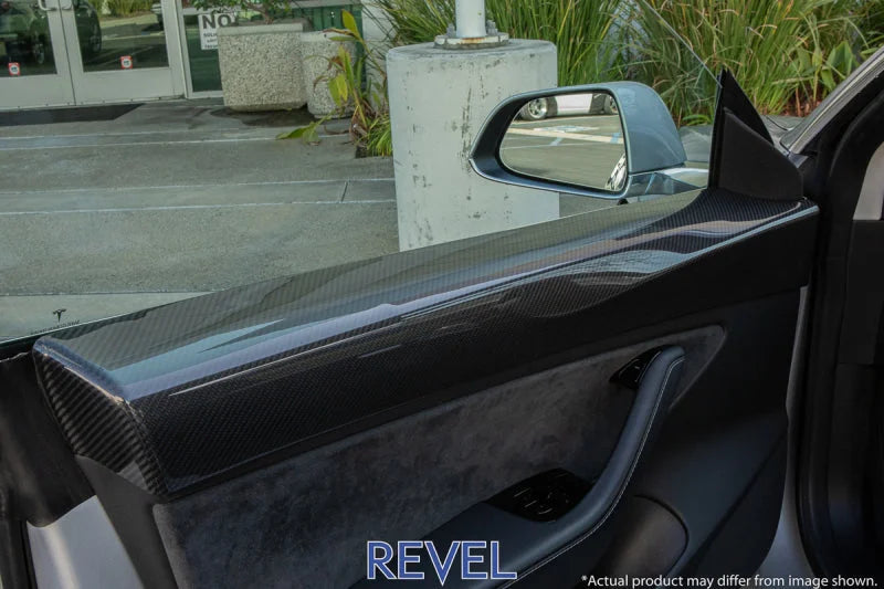 Revel GT Dry Carbon Door Trim (Front Left & Right) Tesla Model 3 - 2 Pieces - Main Product View