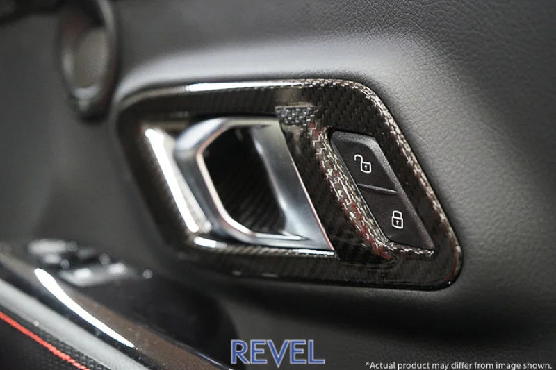 Revel GT Dry Carbon Inner Door Handle Cover 2020 Toyota GR Supra - 2 Pieces - Side View