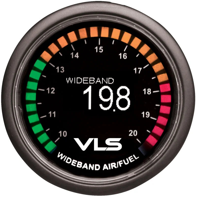 Revel VLS 52mm 10.0:1-20.0:1 AFR Digital OLED Wideband Air/Fuel Ratio Gauge - Side View
