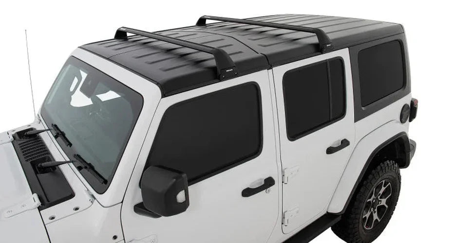 Rhino-Rack 07-22 Jeep Wrangler JK/JL 4 Door Hard Top Vortex SG 2 Bar Roof Rack - Black - Additional View 6