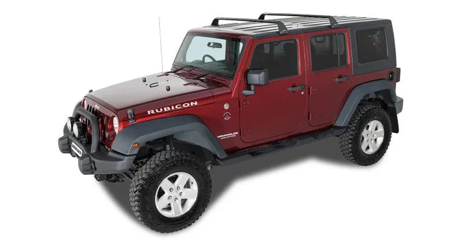 Rhino-Rack 07-22 Jeep Wrangler JK/JL 4 Door Hard Top Vortex SG 2 Bar Roof Rack - Black - Additional View 12