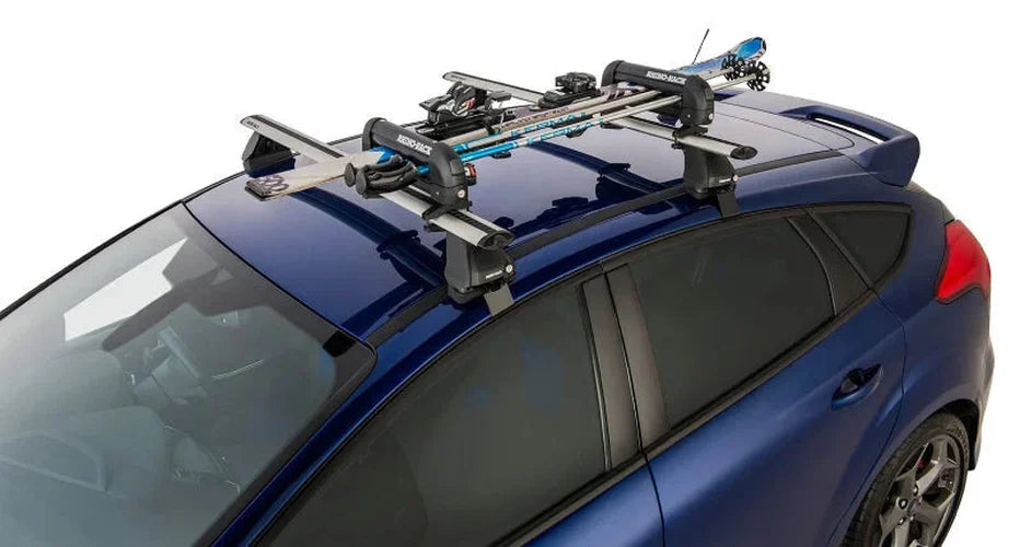 Rhino-Rack Universal Ski Carrier - Fits 2 Pairs of Skis - Black - Side View