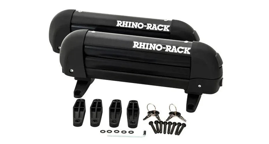 Rhino-Rack Universal Ski Carrier - Fits 2 Pairs of Skis - Black - Installation View