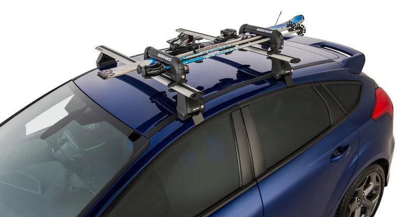 Rhino-Rack Universal Ski Carrier - Fits 2 Pairs of Skis - Black - Side View