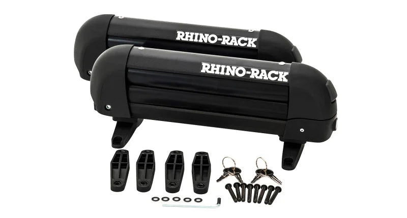 Rhino-Rack Universal Ski Carrier - Fits 2 Pairs of Skis - Black - Installation View