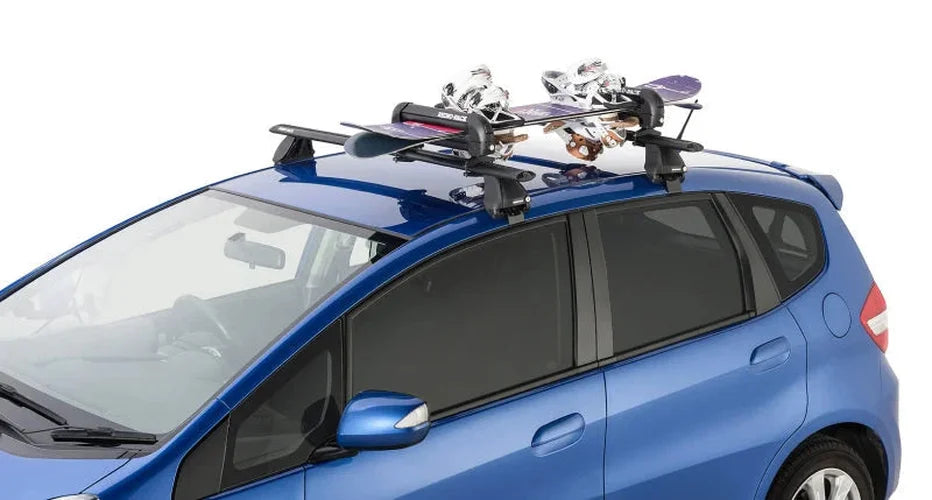 Rhino-Rack Universal Ski/Snowboard Carrier - Fits 3 Pairs of Skis or 2 Snowboards - Black - Back View