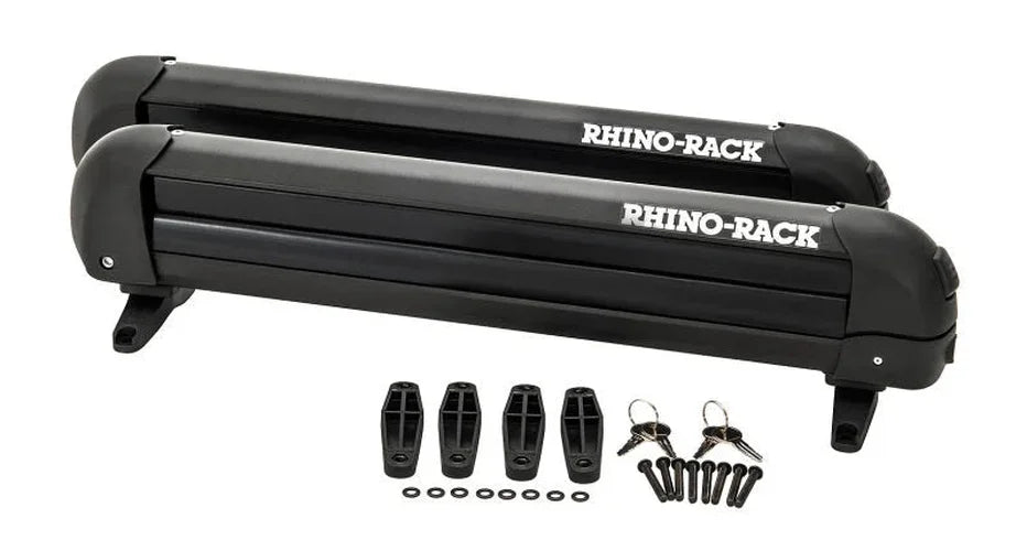 Rhino-Rack Universal Ski/Snowboard Carrier - Fits 4 Pairs of Skis or 2 Snowboards - Black - Installation View