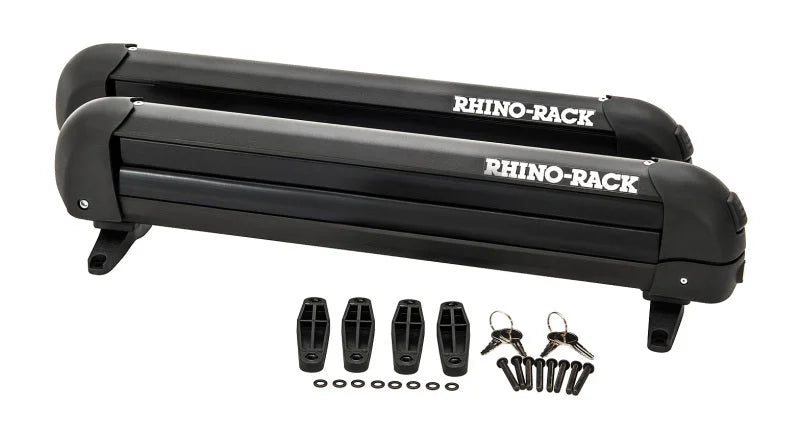 Rhino-Rack Universal Ski/Snowboard Carrier - Fits 4 Pairs of Skis or 2 Snowboards - Black - Installation View