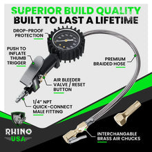 Load image into Gallery viewer, Rhino USA 100 Psi Analog Tire Inflator Gauge - Side View