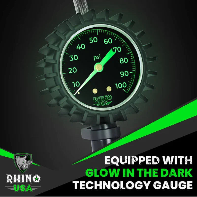 Rhino USA 100 Psi Analog Tire Inflator Gauge - Installation View